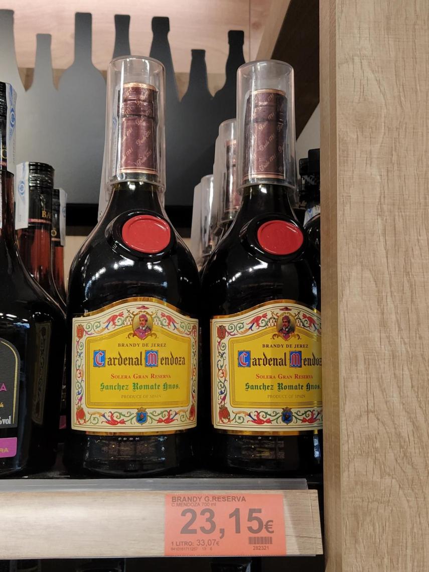 El Brandy de Jerez solera gran reserva Cardenal Mendoza que cuesta 23,14 euros.