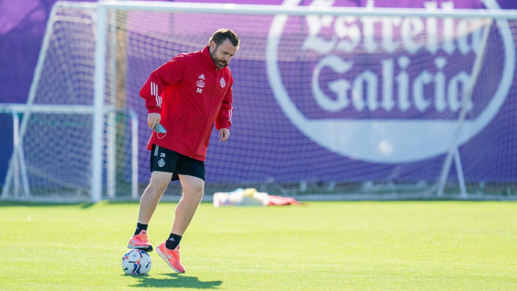 Sergio González durante un entrenamiento del Real Valladolid