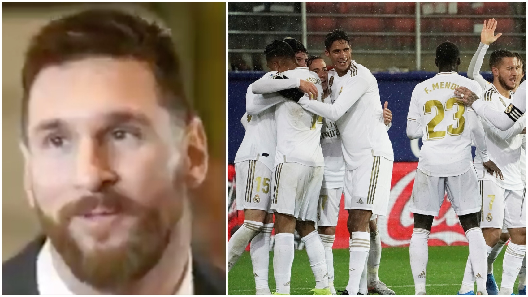 Messi 'canta' el himno del Real Madrid