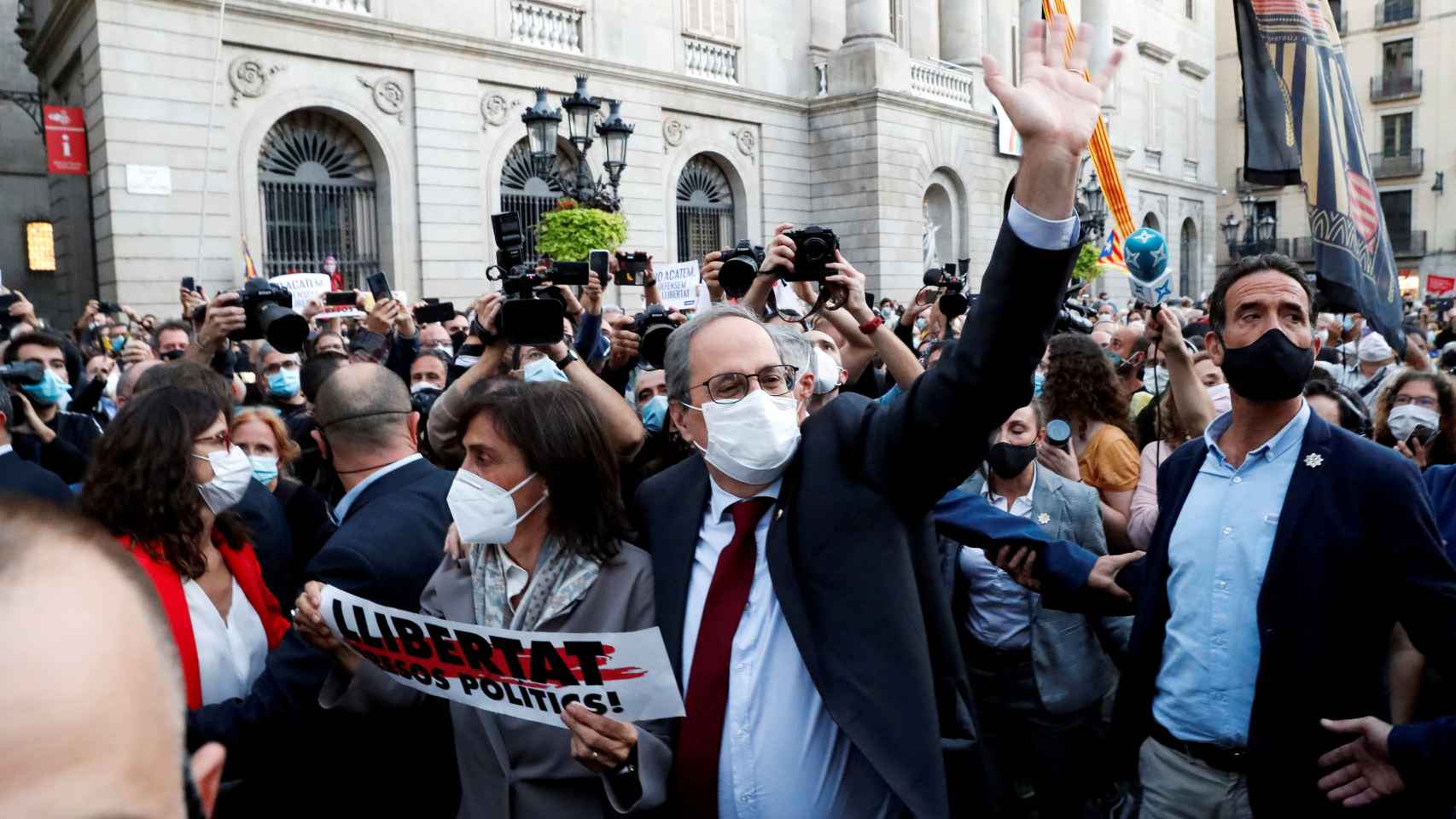 Disturbios en Barcelona en el último día de Quim Torra como president