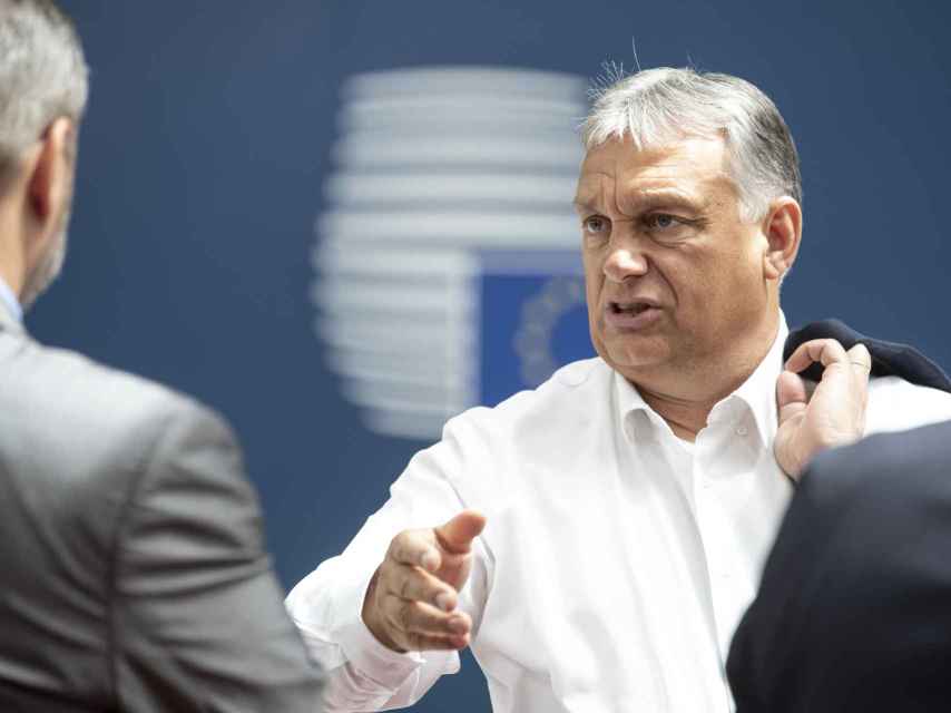 El primer ministro húngaro, Viktor Orban, durante la cumbre de la UE en julio