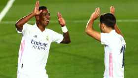 Vinicius Jr celebra su gol al Real Valladolid