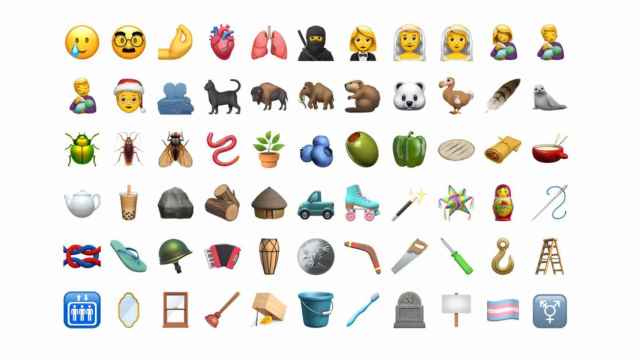 Algunos de los nuevos emojis de iOS 14.