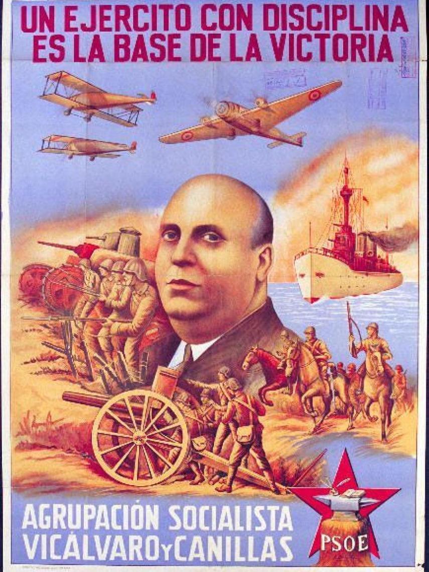 Cartel de guerra con el rostro de Prieto.