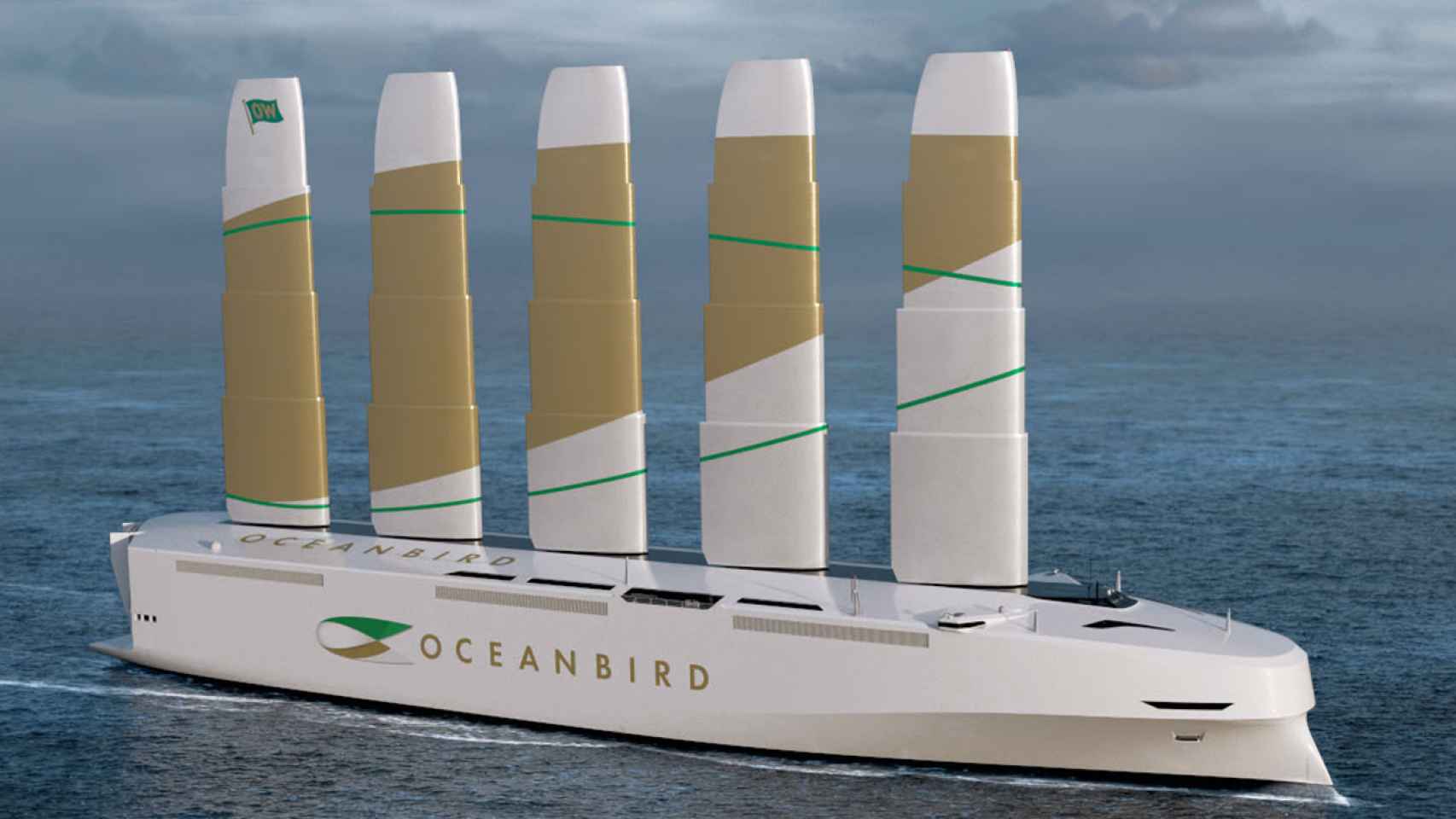 Así será el nuevo buque Oceanbird impulsado por energía eólica.
