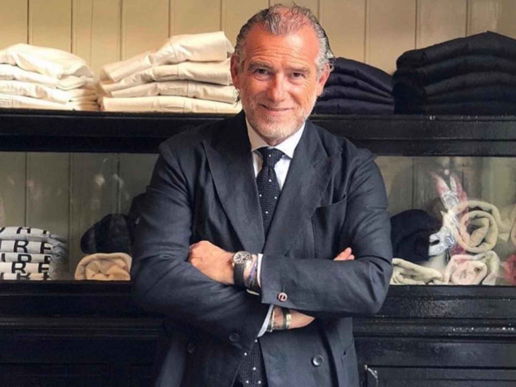 Alessandro Squarzi, en Fortela, su tienda milanesa.
