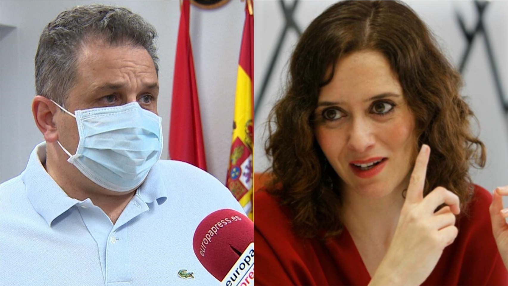 El alcalde de Parla, Ramón Jurado, y la presidenta del Gobierno de la Comunidad de Madrid, Isabel Díaz Ayuso.