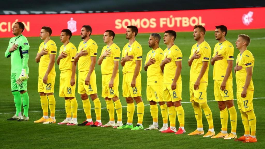 Los titulares de Ucrania en su partido frente a España de la Nations League