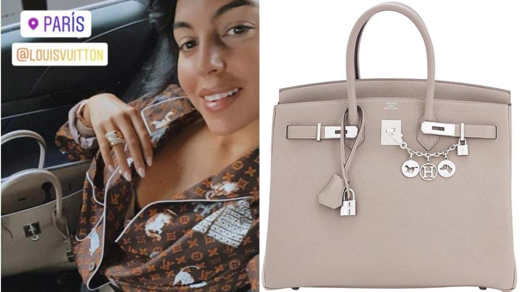 Georgina Rodríguez con bolso Birkin de Hermès.