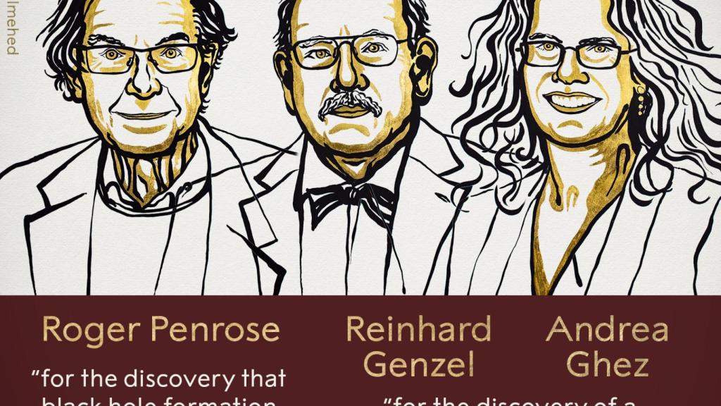 Roger Penrose, Reinhard Genzel y Andrea Ghez.