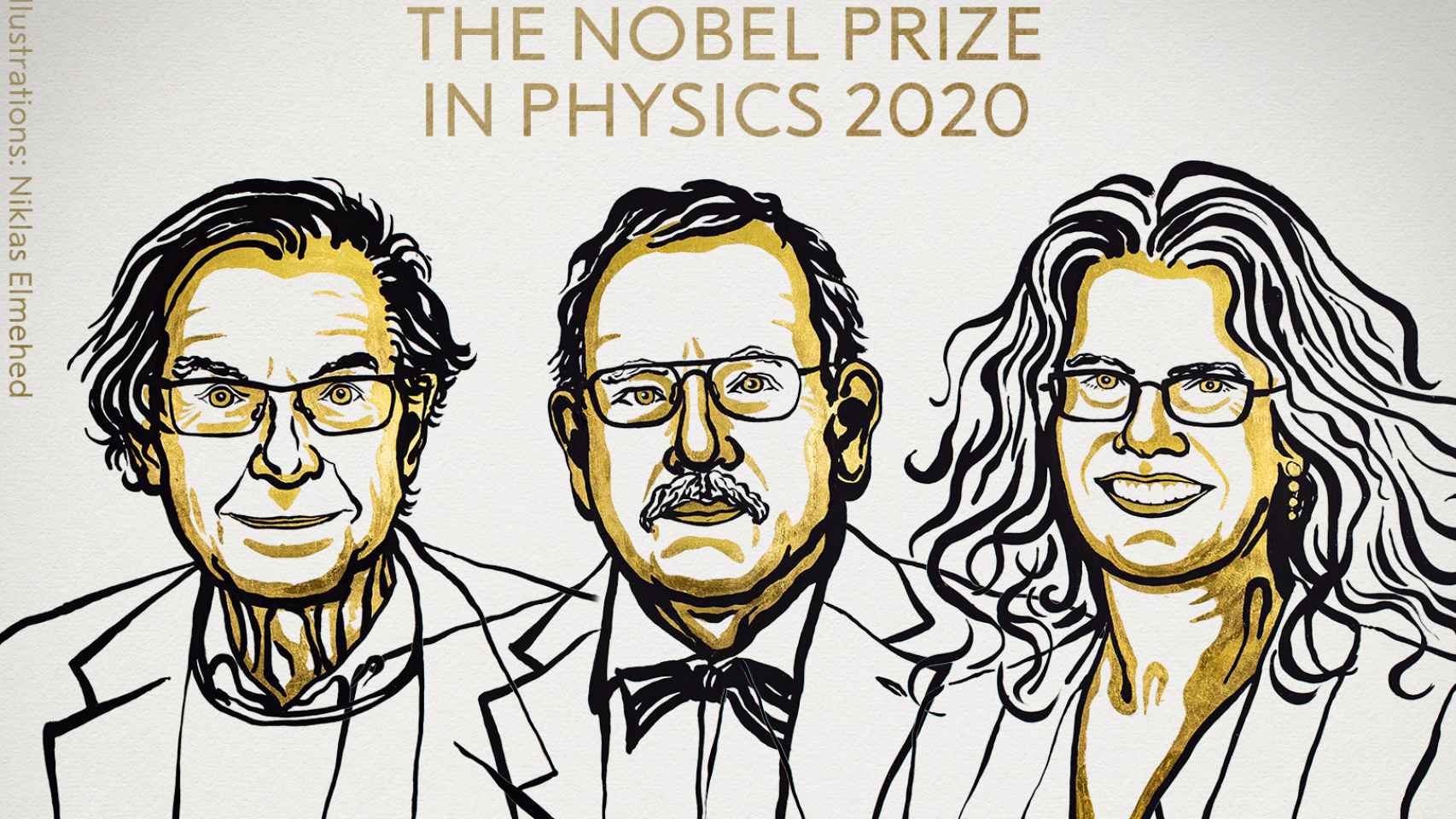 Roger Penrose, Reinhard Genzel y Andrea Ghez.