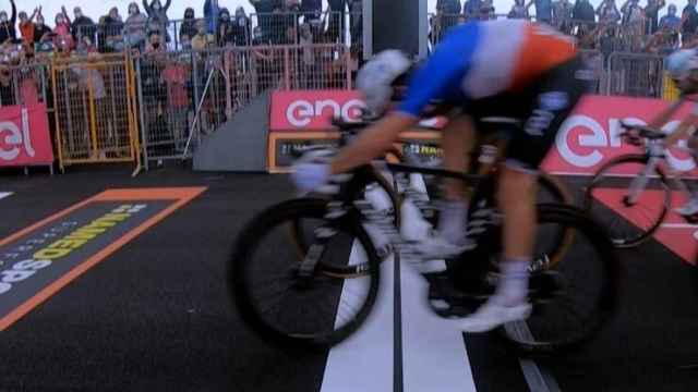 Arnaud Demarre, en la llegada de la cuarta etapa del Giro de Italia