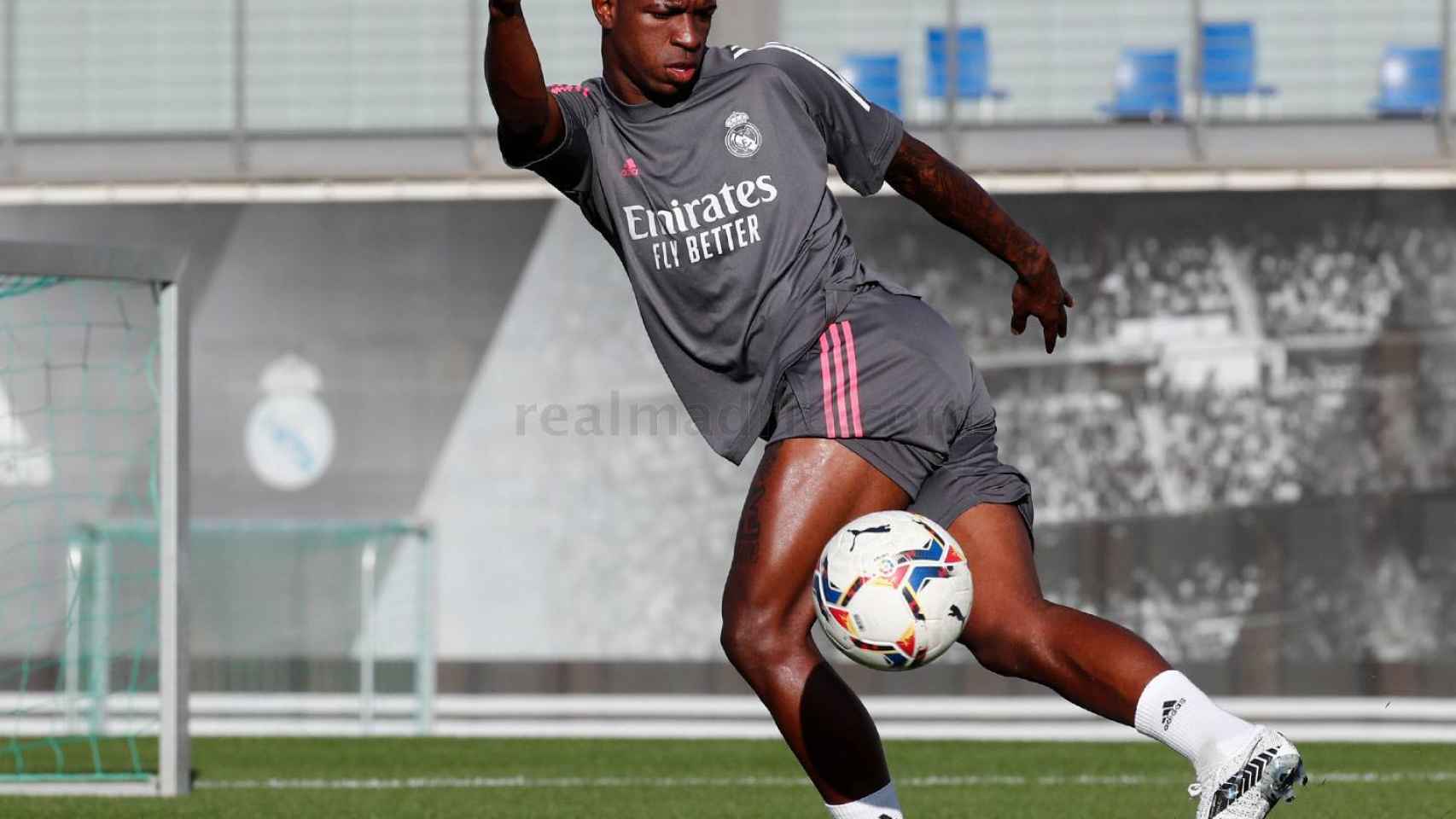 Vinicius Júnior, durante un entrenamiento del Real Madrid