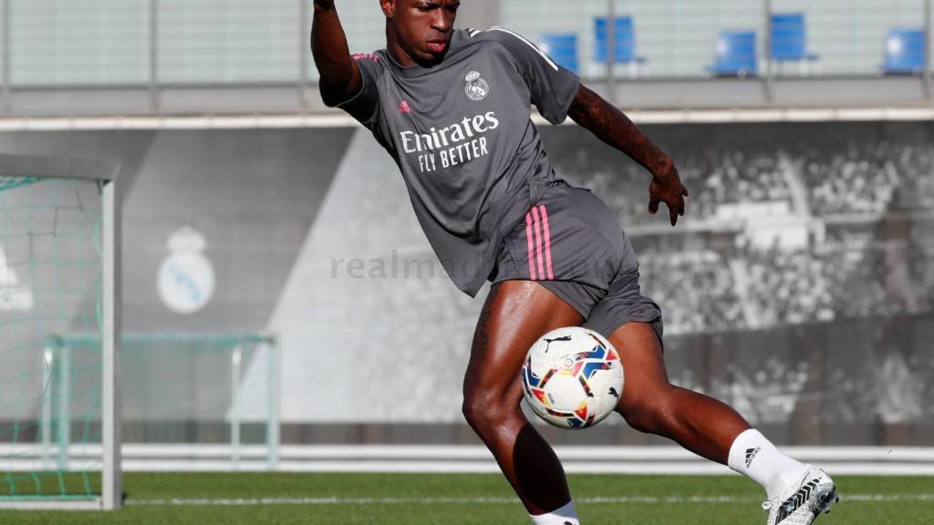 Vinicius Júnior, durante un entrenamiento del Real Madrid