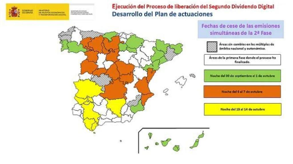Calendario del Gobierno para el apagón de la TDT.