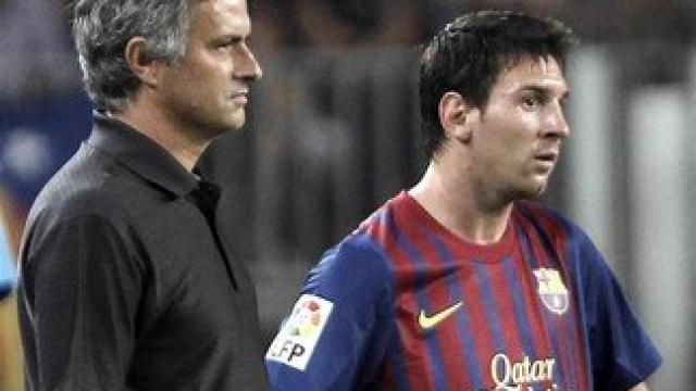 José Mourinho y Leo Messi