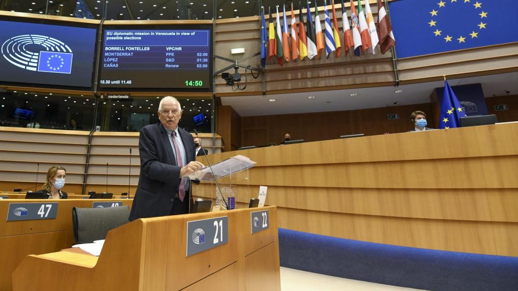 Josep Borrell, durante el debate de este miércoles en la Eurocámara sobre Venezuela