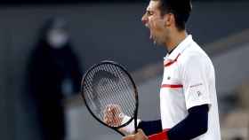 Djokovic celebra un punto ante Pablo Carreño