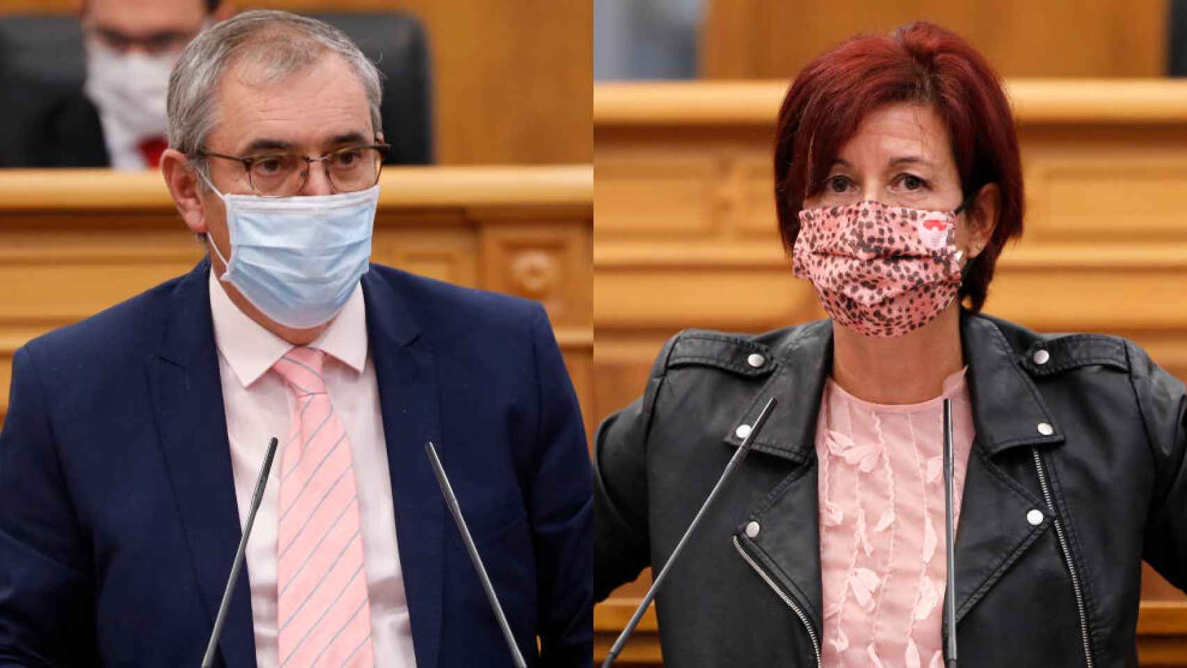 Los diputados regionales Vicente Aroca (PP) y María Isabel Sánchez (PSOE)