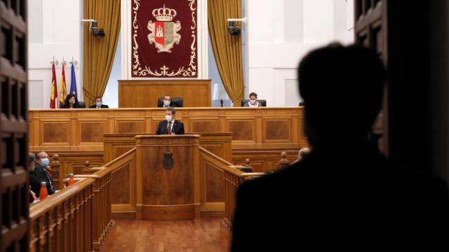 Emiliano García-Page, este miércoles durante el Debate sobre el Estado de la Región (Fotos: Cortes CLM)