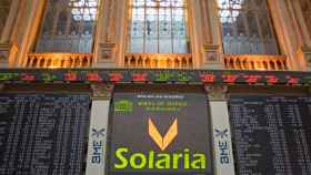 Panel de cotización de Solaria en la Bolsa de Madrid.