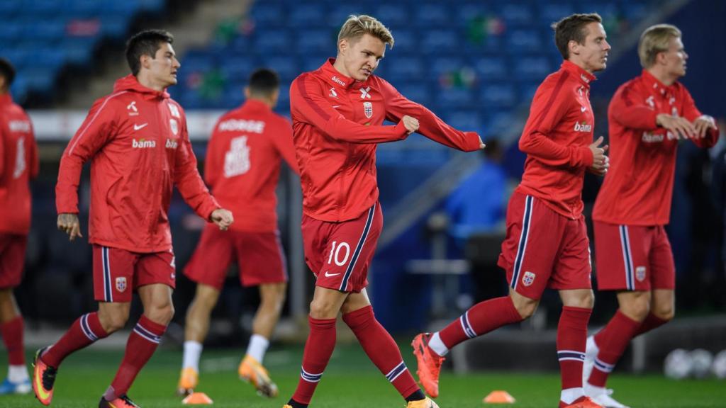 Odegaard, con la selección de Noruega
