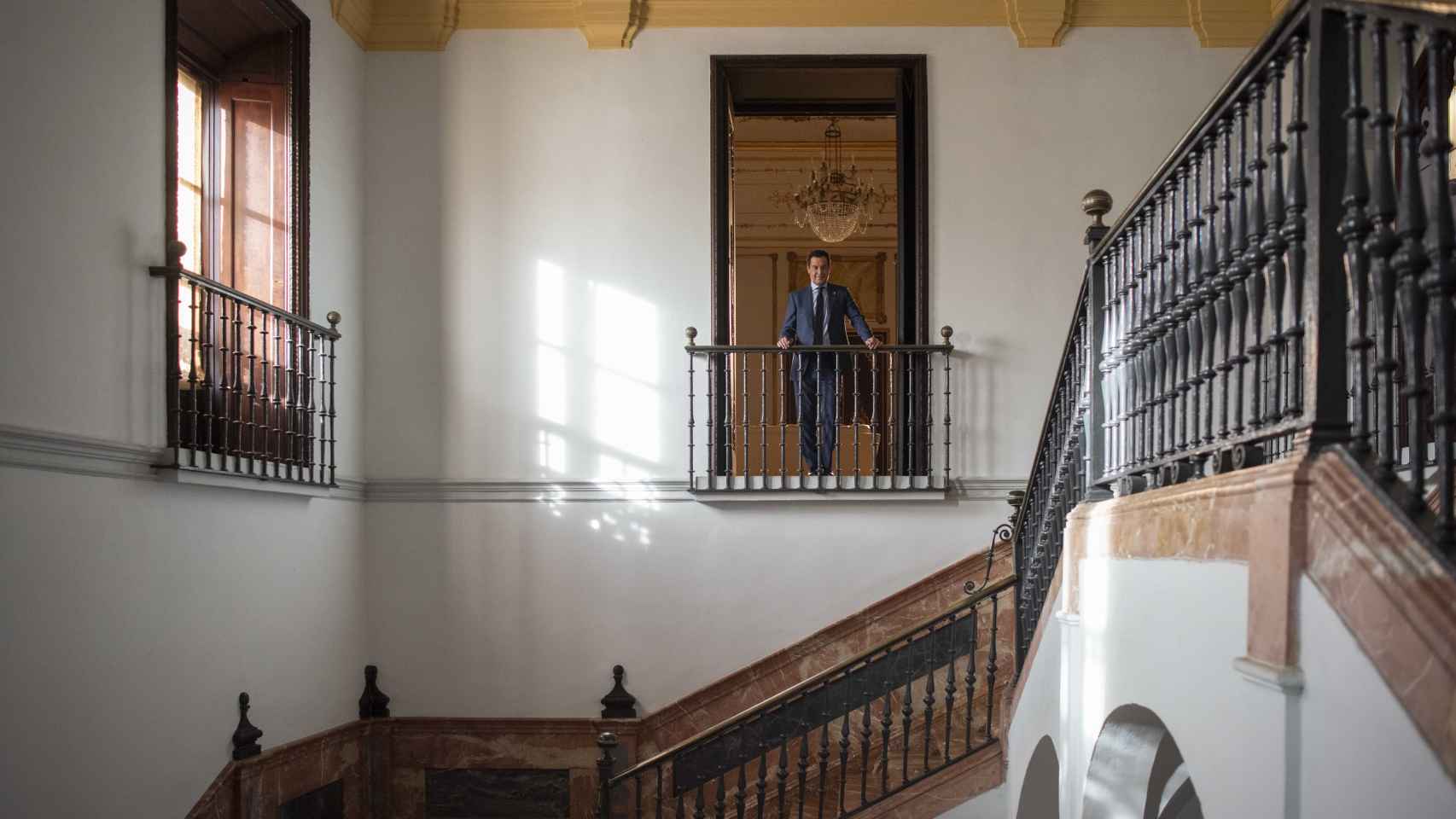 El presidente de la Junta de Andalucía, Juanma Moreno, en el Palacio de San Telmo.
