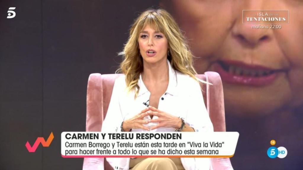 Emma García durante la entrevista a las hermanas Campos.