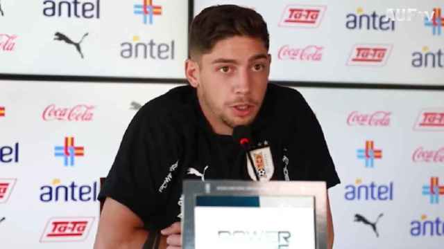 Fede Valverde, en rueda de prensa con Uruguay