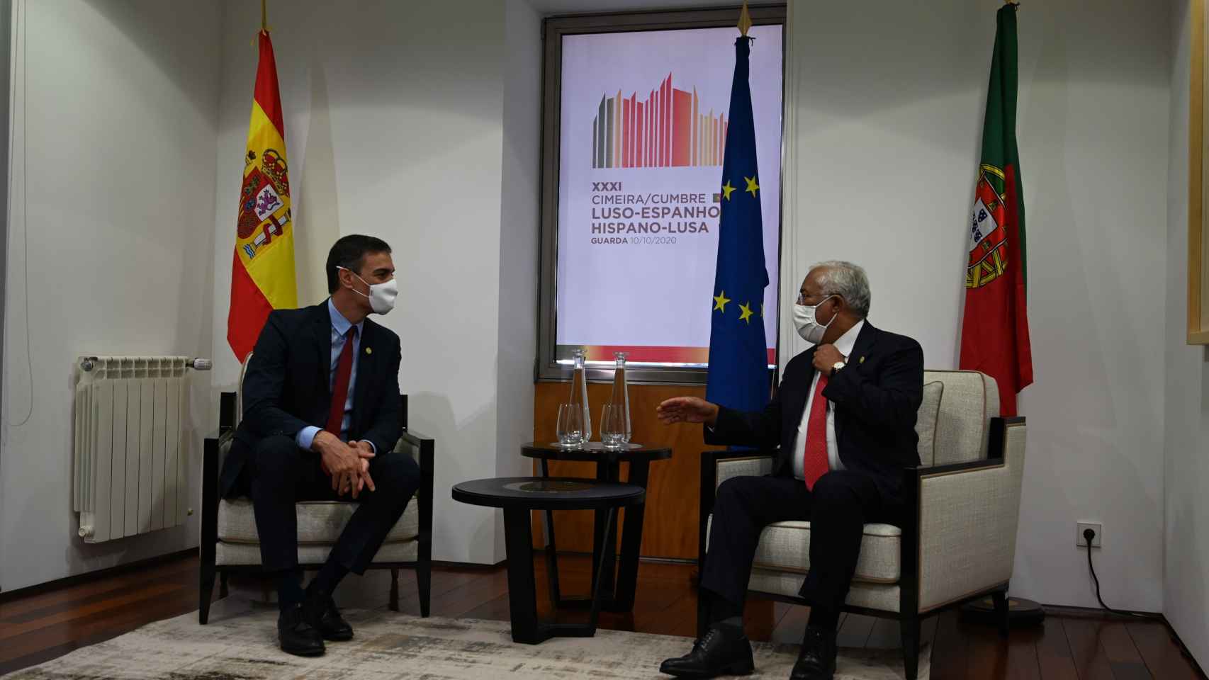 Pedro Sánchez junto al primer ministro portugués.