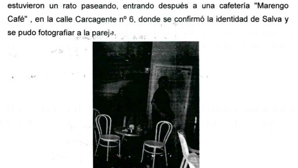 La Policía Nacional fotografió a Salva y a Maje en un encuentro que ambos mantuvieron en una cafetería de la calle Ángel de Valencia.