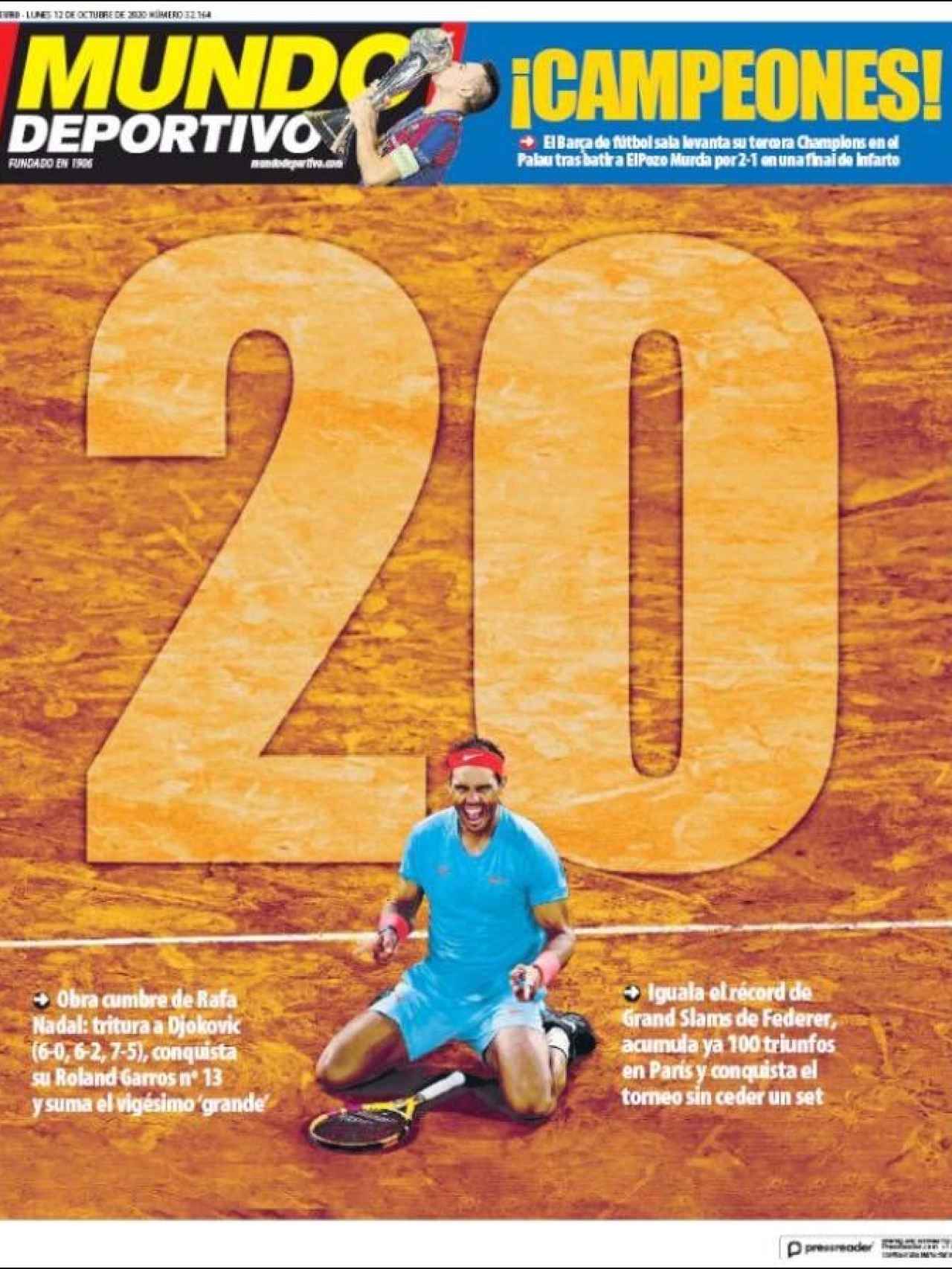 La portada del diario Mundo Deportivo (12/10/2020)