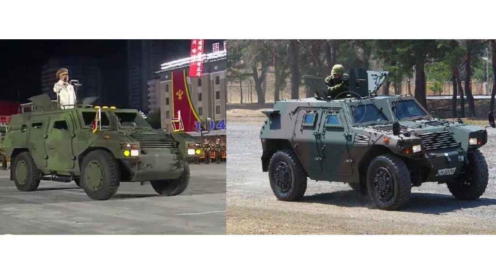 Comparativa entre vehículo norcoreano (izquierda) y japonés (derecha)