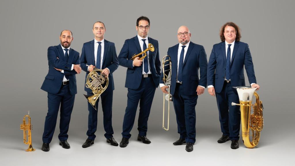 Los integrantes del grupo Spanish Brass.