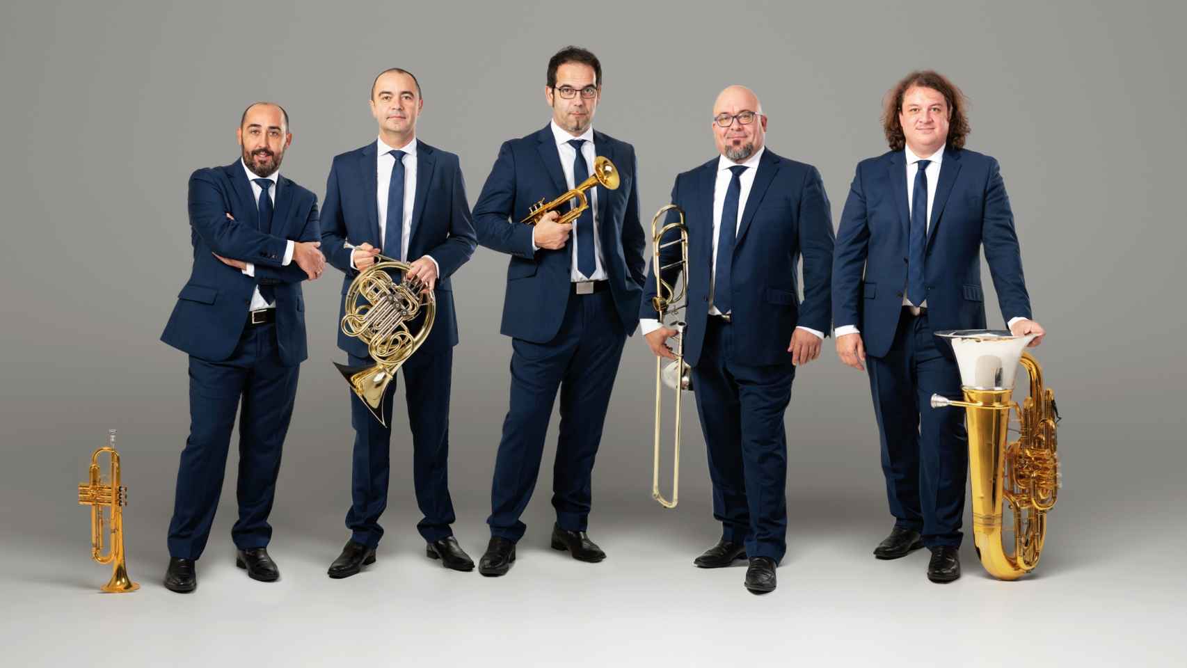 Los integrantes del grupo Spanish Brass.