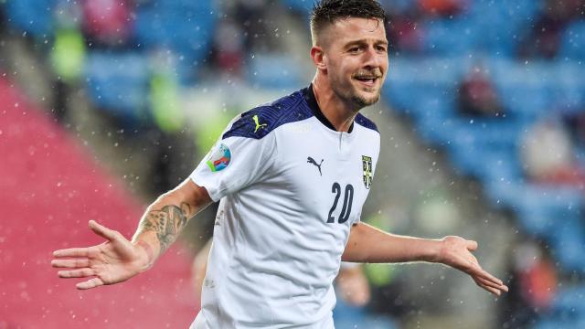 Milinkovic-Savic, en un partido de la selección de Serbia