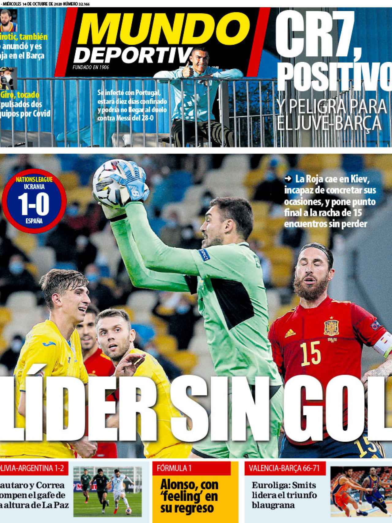 La portada del diario Mundo Deportivo (14/10/2020)
