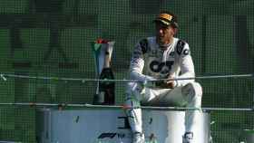 Gasly en el podio de Monza