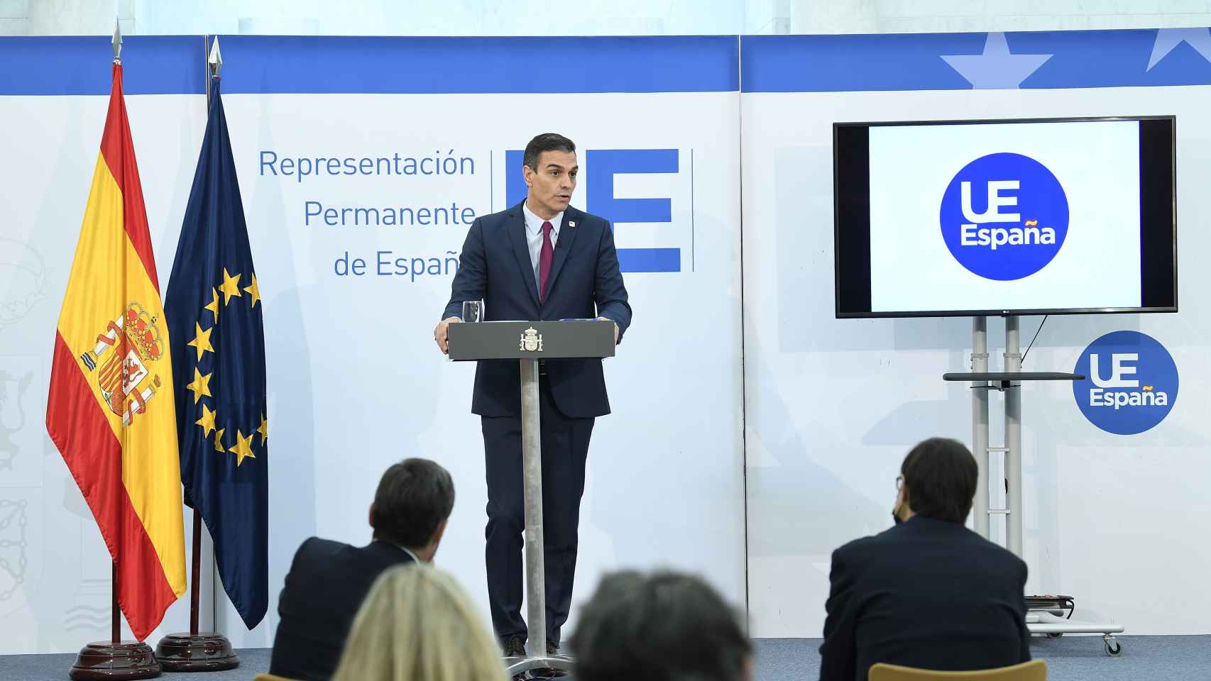 Pedro Sánchez, durante la rueda de prensa de este viernes
