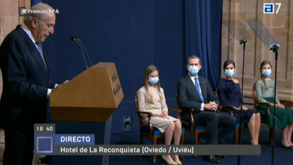La Familia Real durante la entrega de los premios Princesa de Asturias 2020.