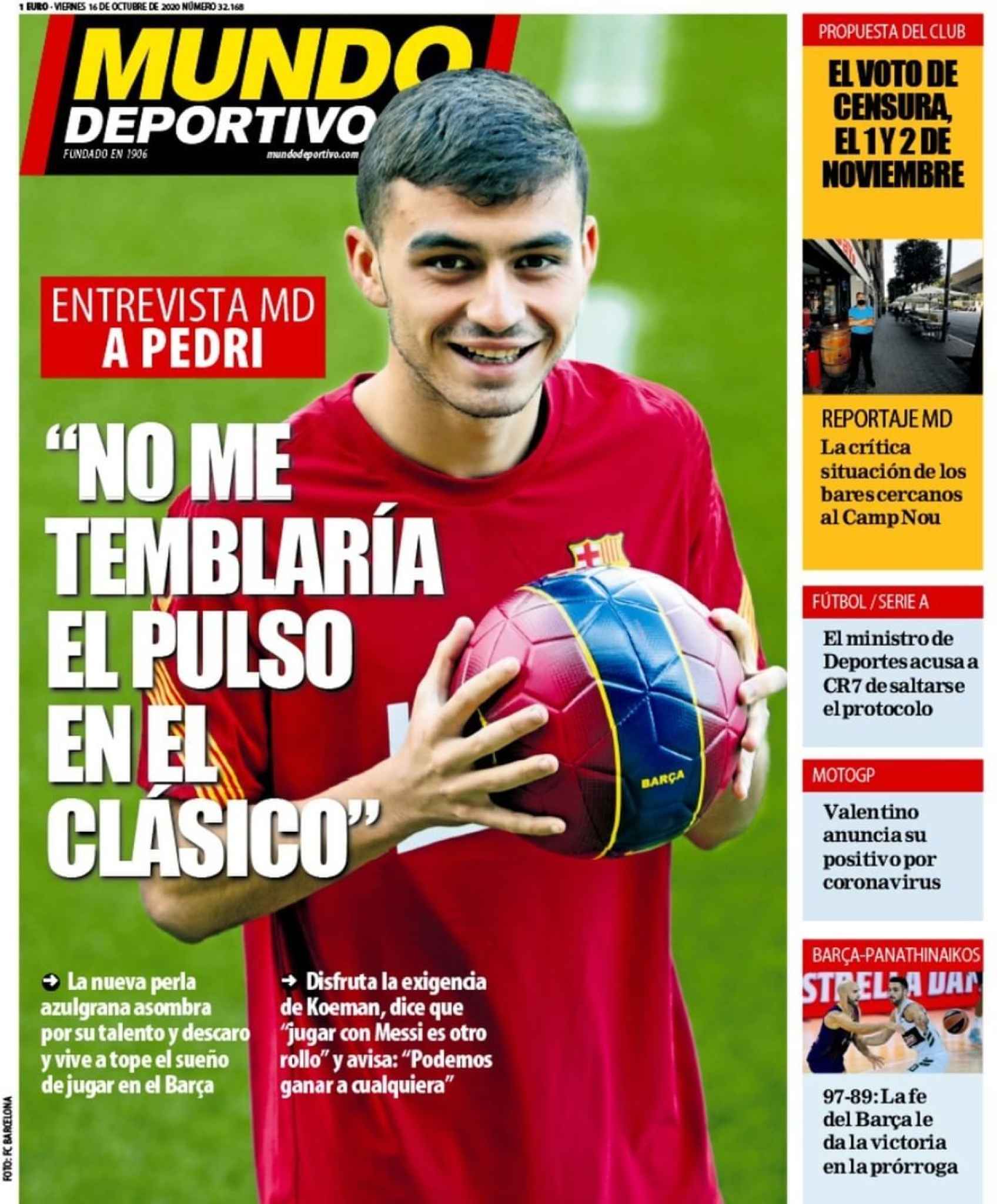 La portada del diario Mundo Deportivo (16/10/2020)
