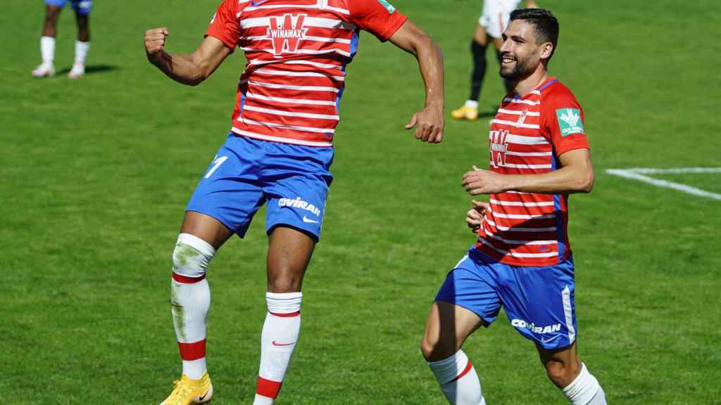 Yangel Herrera celebra su gol con el Granada