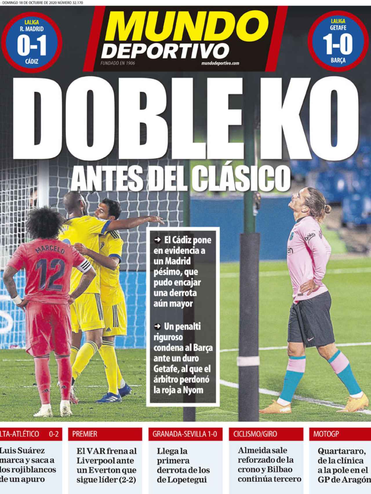 La portada del diario Mundo Deportivo (18/10/2020)