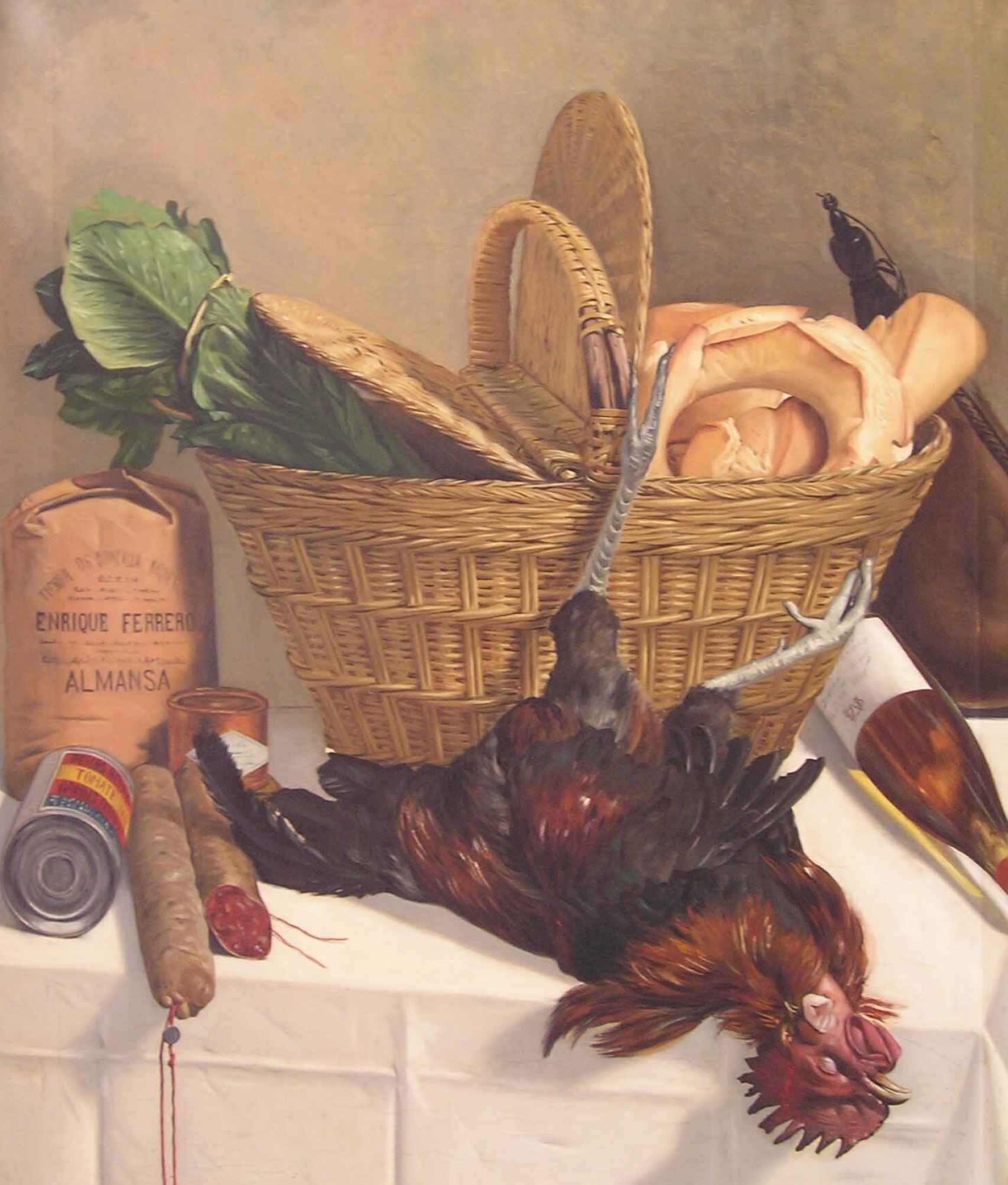 'Bodegón con gallo', una de las pinturas del almanseño.