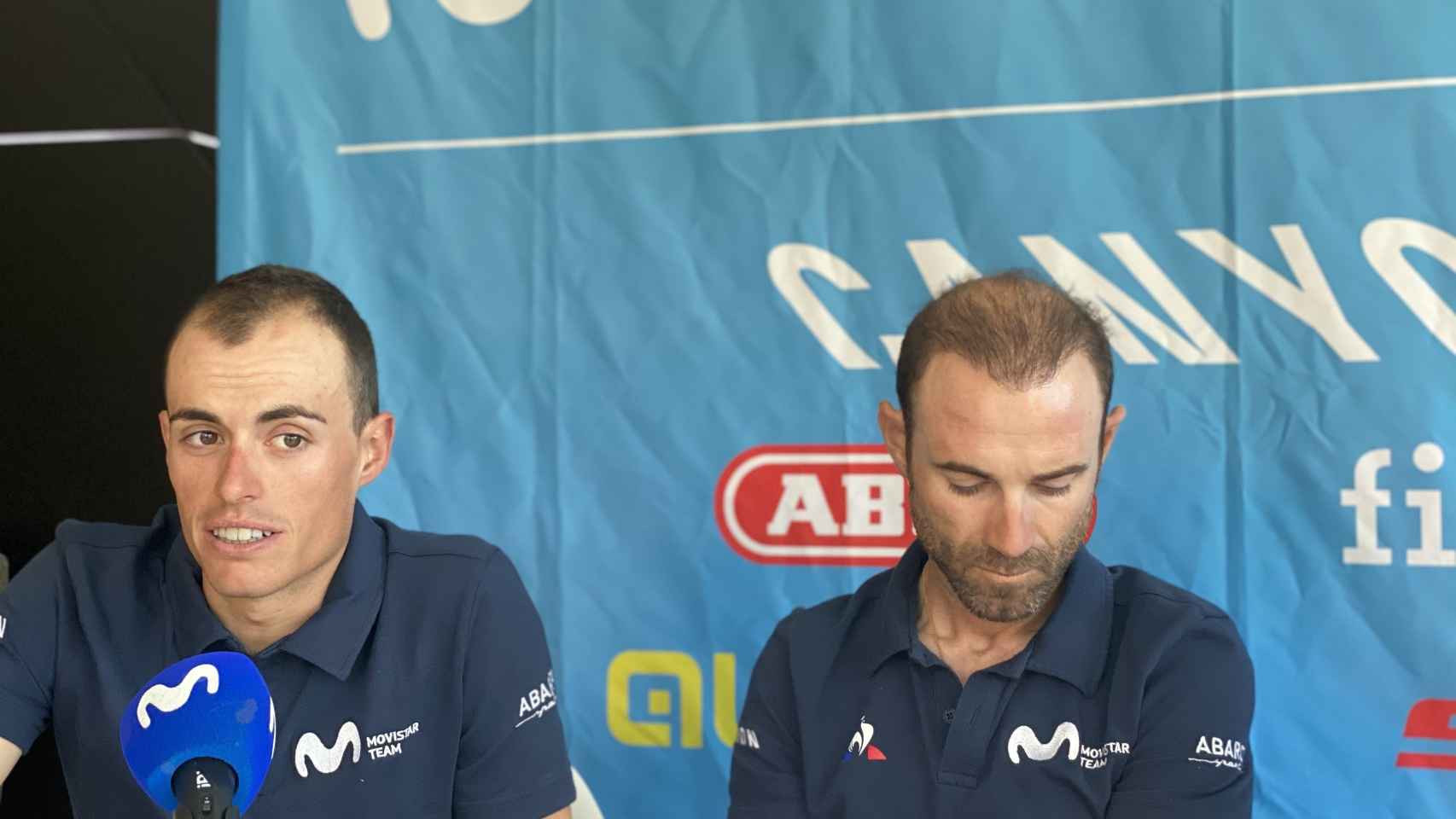 Enric Mas y Alejandro Valverde, en la rueda de prensa previa a La Vuelta 2020