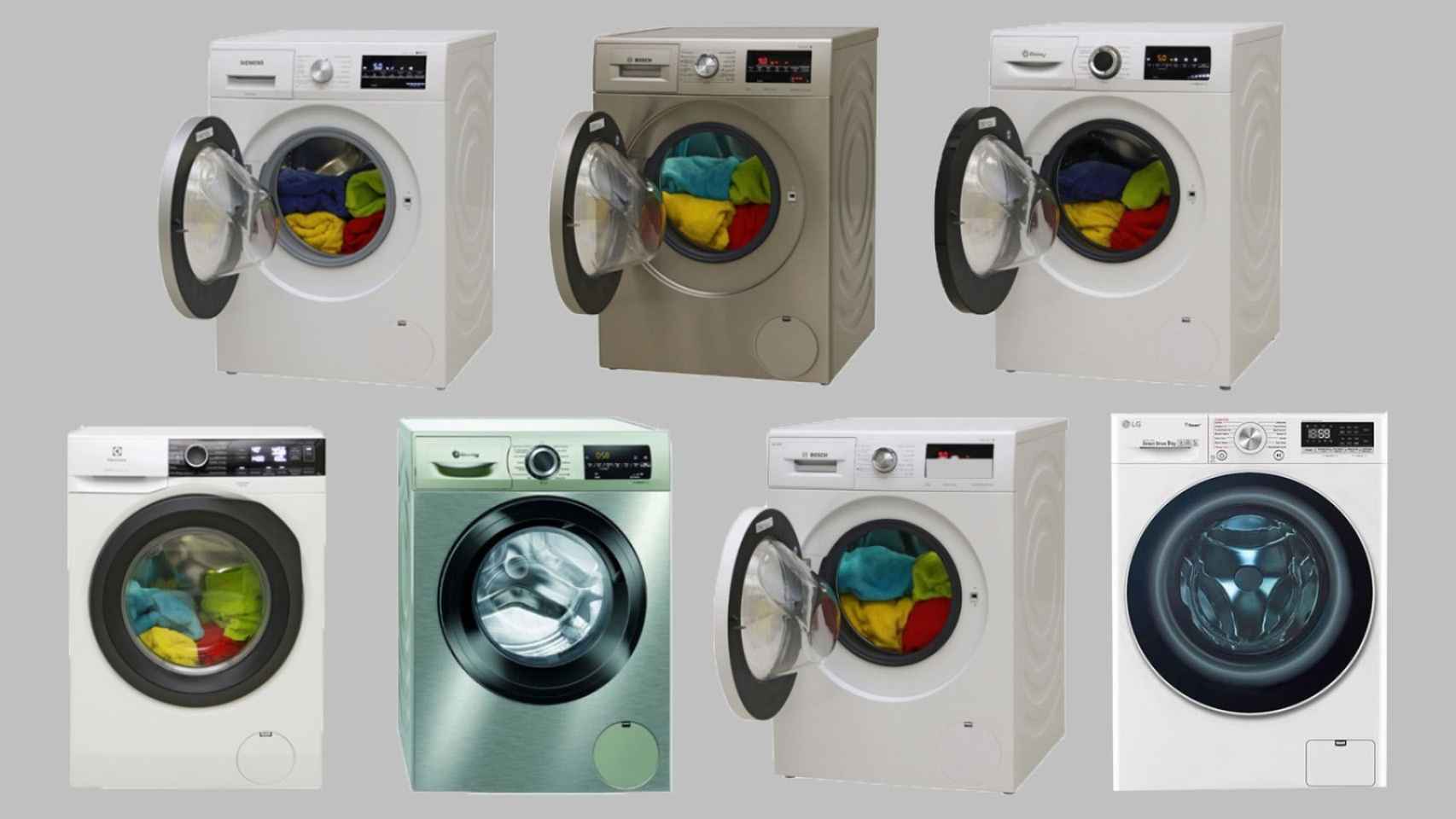 Algunas de las 12 lavadoras con un precio inferior a 500 euros mejor valoradas por la OCU.