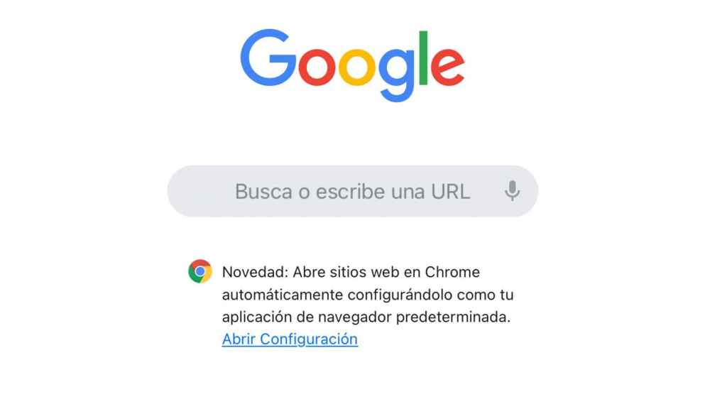 Mensaje de Google en Chrome para iPhone.