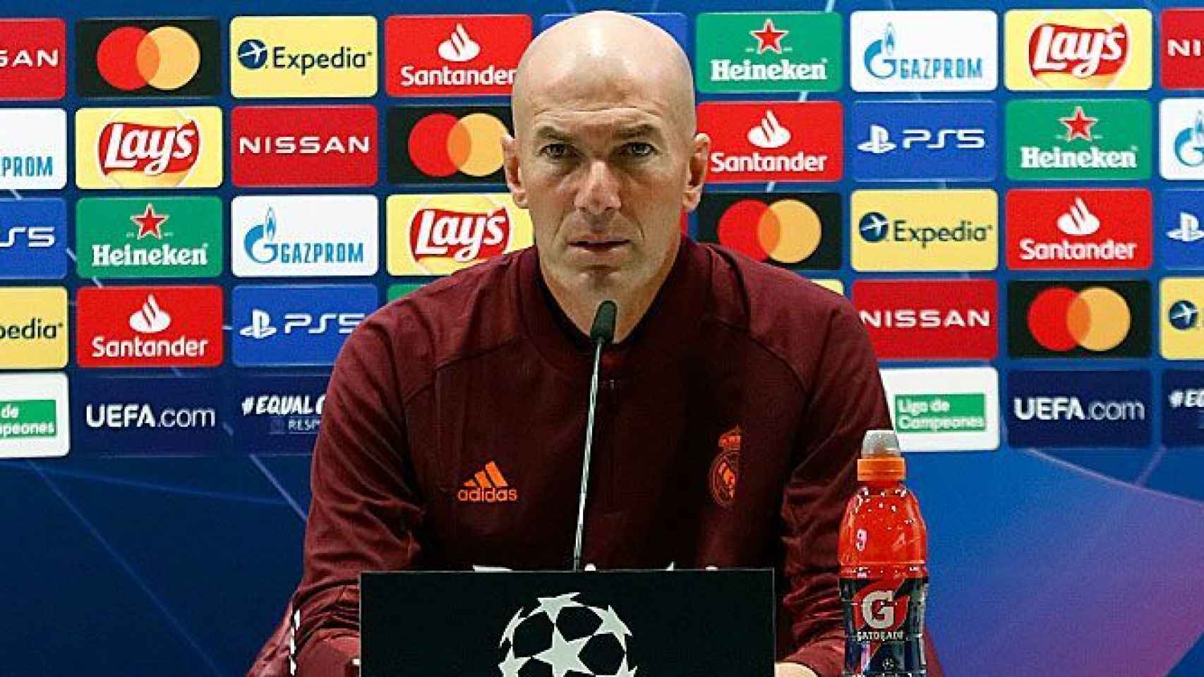 Zidane, en rueda de prensa en la Champions League