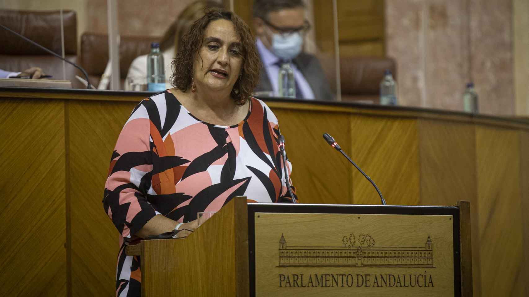 La portavoz adjunta de Adelante Andalucía, Ángela Aguilera.