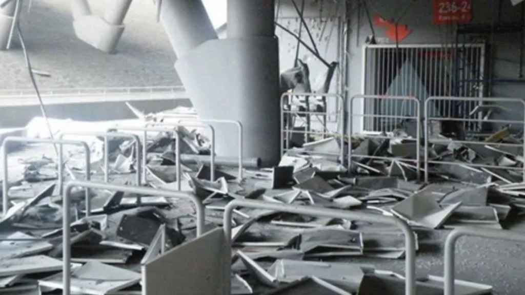 Una imagen del interior del Donbass Arena durante el conflicto